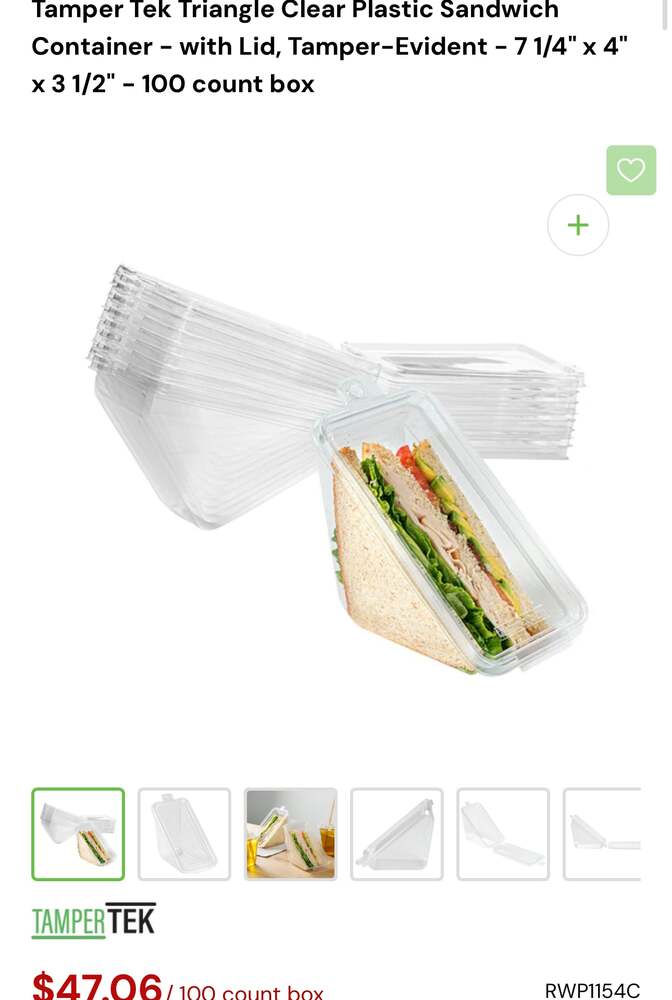 Clear Triangle Tamper-Resistant Sandwich Container